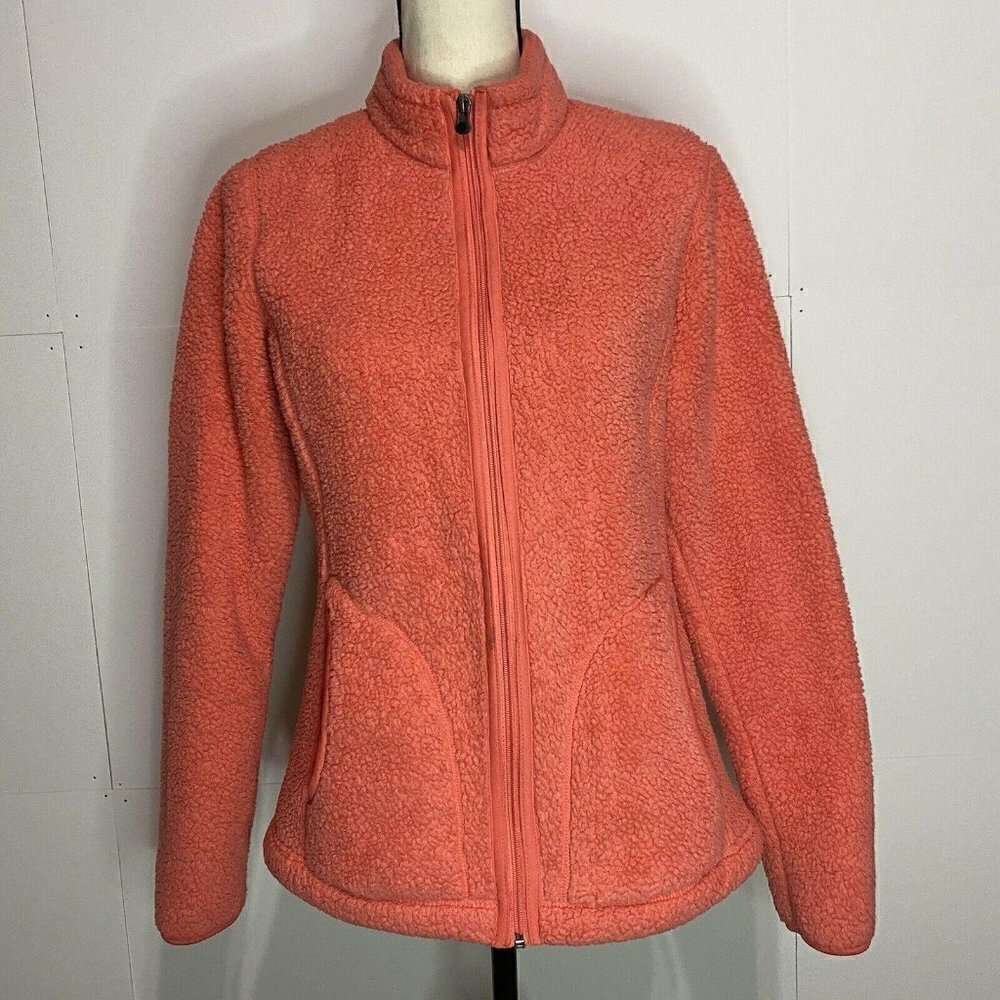 Magellan Outdoors Sz Medium Coral Sherpa Fleece Full Zip